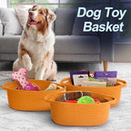 MEGASKET Orange Woven Basket, Cute Cotton Rope Cat Dog Toy Bin Box, Small Woven - Image 6
