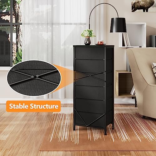 Furnulem Dresser for Bedroom, 6 Drawer Tall Storage Tower Unit and Chest - Image 4