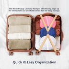 Pop Up Laundry Hamper, Mesh Laundry Basket Collapsible, Foldable Hamper - Image 3