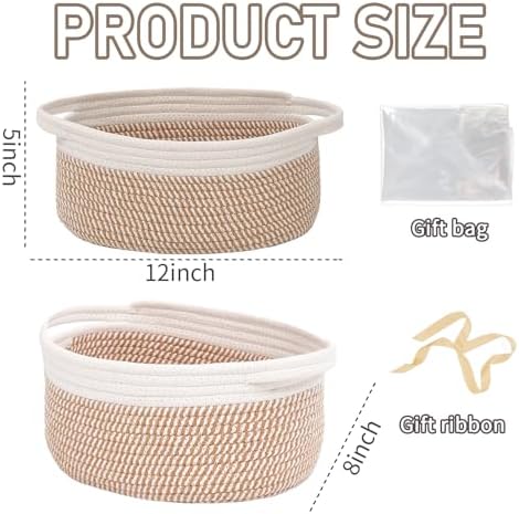JMvicyroam Small Woven Basket, Empty Gift Basket - Image 2