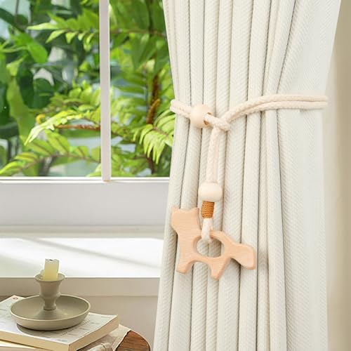 2 Pack Wooden Curtain Tiebacks - Image 3