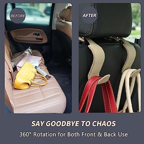 4-Pack Car Headrest Hooks Holds 55lbs Seat Storage Organizer - Image 3