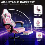 Gaming Chair with Footrest, High Back Gaming Chairs PVC Leather Ergonomic Gamer - Image 4