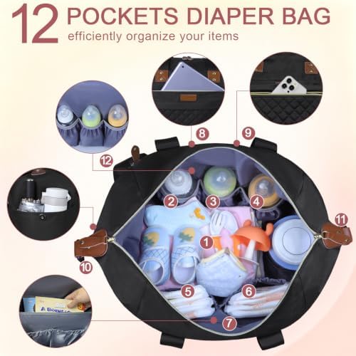 Pritent Diaper Bag Tote Waterproof Maternity Baby Bags - Image 4