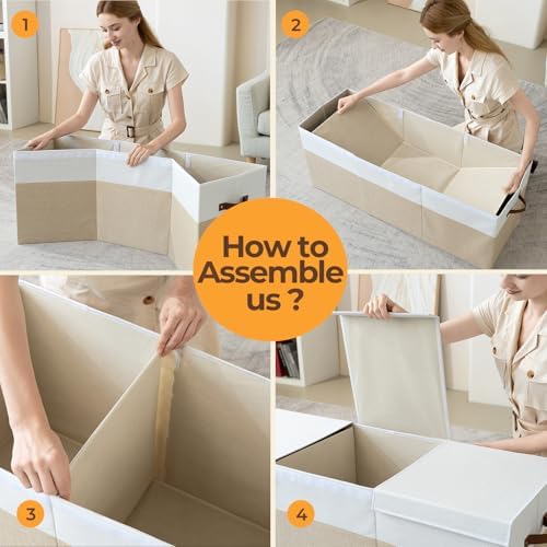 Extra Large Toy Box with Lid, Collapsible Toy Storage Chest - Image 6