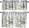 Woodland Animals Valance Curtains, Wild Animals Watercolor Forest Bear Deer Fox by Unknown