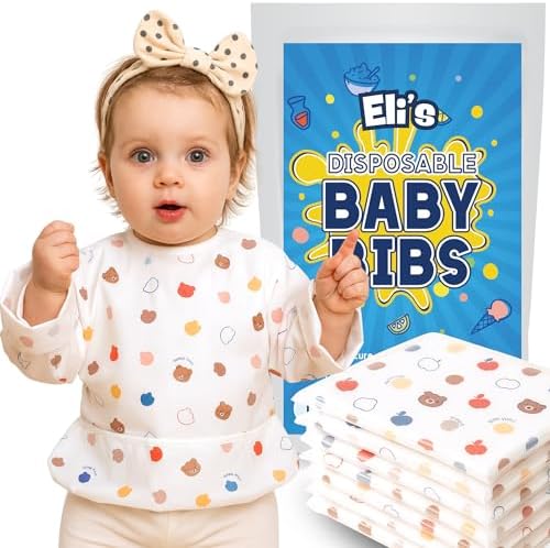 Eli with Love Disposable Bibs Individually Wrapped Bib with Crumb Catcher by EliwithLove