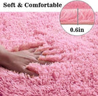 Pink Bathroom Rugs Sets 3Piece Bath Mat Solid Bath Rug Floor Mats Washable - Image 3