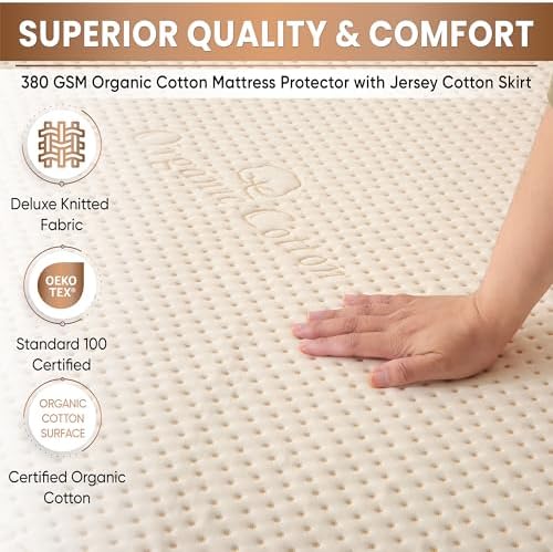 Organic Cotton Crib Mattress Protector – Waterproof – Soft 380 GSM Organic - Image 3