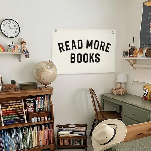 Lacama Classroom Decor Reading Corner Sign Read More Books Banner Flags - Image 3