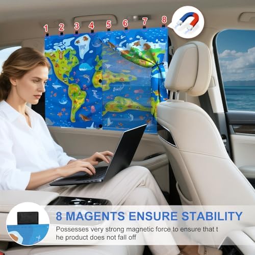 Car Window Shades, 8 Strong Magnets Magnetic Side Window Sun Shade - Image 5