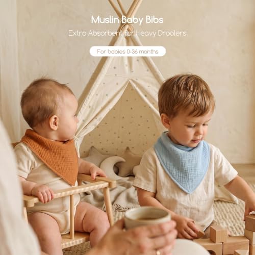 10 Pack Muslin Baby Bandana Bibs - Image 2