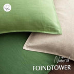 Foindtower Linen Solid Decorative Throw Pillow Covers 18x18 Inch Lime Green - Image 4