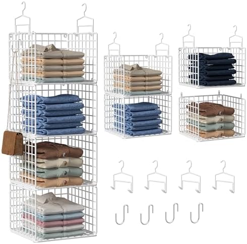 Hanging Closet Organizer, 4 Tier Metal Closet Organizers and Storage by Orapoke
