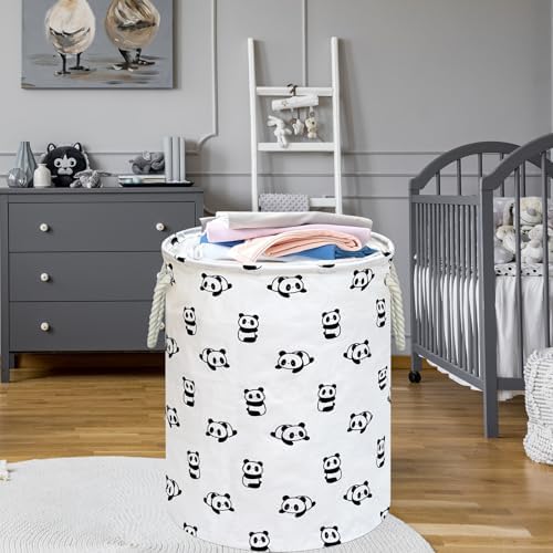 Round Laundry Basket Storage Bins Nursery Hamper Gift Baskets - Image 4