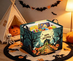 Halloween Basket Cute Baskets for Kids Pumpkin Basket Rectangular Storage Bin - Image 4