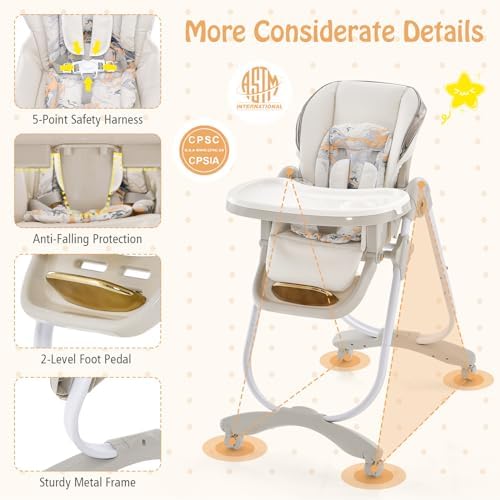 BABY JOY High Chair, Foldable Baby High Chair - Image 4