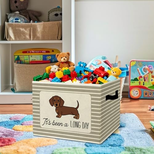Rustic Dachshund Storage Bins Boxes - Image 2