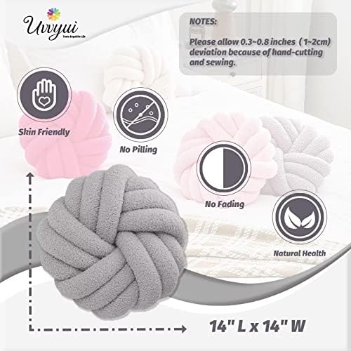 Uvvyui Knot Pillows, 14 Inch Decorative Throw Pillows Round Pillows Cushion - Image 2