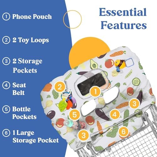 PILLANI Shopping Cart Cover for Baby, High Chair Cover for Restaurant Seat - Image 5