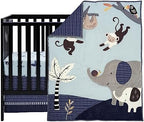 Lambs & Ivy Jungle Party 3-Piece Elephant/Monkey Baby Crib Bedding Set - Image 2