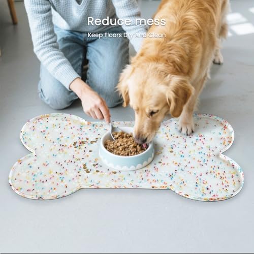 PWTAA Dog Food Mat Anti-Slip Silicone Dog Bowl Mat Thicker Pet Placemat - Image 7