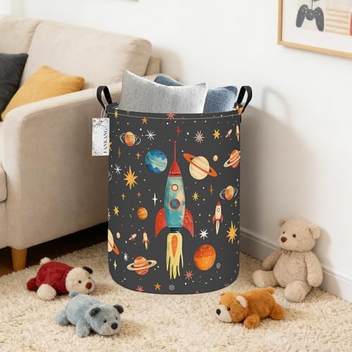 Space rocket Storage Bin Foldable Nursery Basket - Image 5