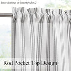 ZJDECOR Black White Stripe Semi Sheer Kitchen Window Valances - Image 4