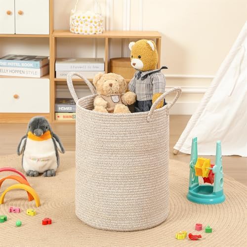 40L Woven Laundry Basket Hamper, 100% Natural Cotton Rope, Handwoven & Durable - Image 4