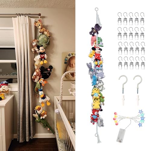 1 PCS Stuffed Animals Storage Chain Organizers 80" Cotton Hanging Storage Chain by LONCHDAN