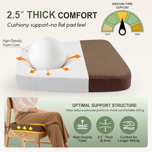 kingphenix Chair Cushions for Dining Chairs, 2.5 Inches Thick - Image 2