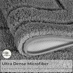 GRANNY SAYS Deep Gray Bathroom Rug 24" x 43", Non-Slip Microfiber Bath Mat - Image 4