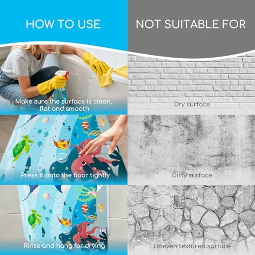 Baby Bath Mat for Tub, Non Slip Kids Bath Shower Mat - Image 6