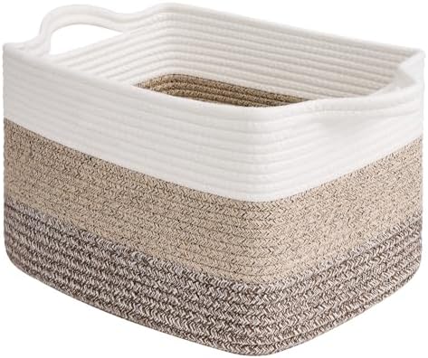 Goodpick Woven Storage Basket for Shelves, Gradient Brown by Goodpick