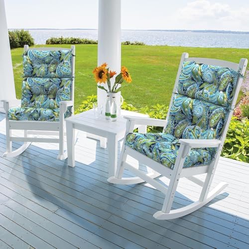 DYTXIII Outdoor High Back Chair Cushions Set of 2, Water Repellent Tufted by DYTXIII