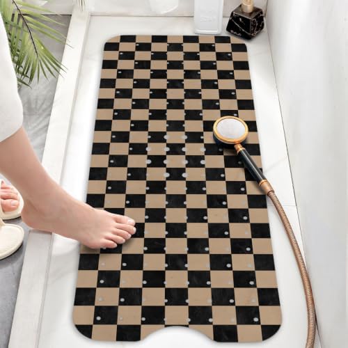 Bathtub Mat Non Slip, Checkered Extra Long Bath tub Mat Shower Floor Mat - Image 6
