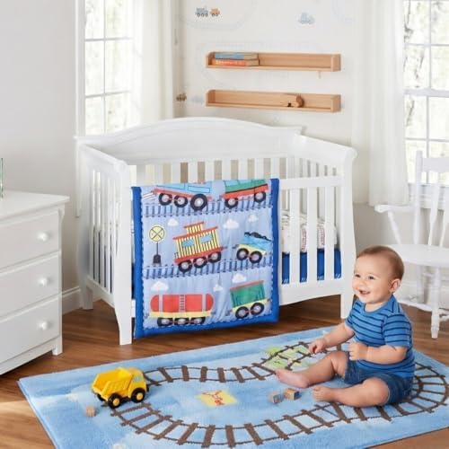 EVERYDAY KIDS 4 Piece Boys Crib Bedding Set - Image 3