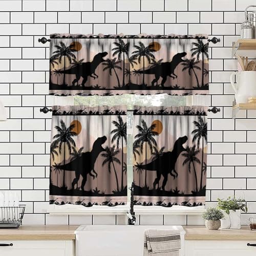 Dinosaur Wooden Kids Valance Curtains, Kids Boys Bedroom Nursery Room Window - Image 4