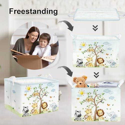 Clastyle 36L Large Safari Animal Tree Baby Basket Giraffe Lion Elephant Toy - Image 3