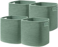 UBBCARE Set of 4 Storage Basket-13 X 13 X 13 In, Cotton Rope Basket by UBBCARE
