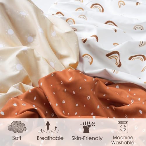 PHF 3 Pack Soft Rainbow Crib Sheets Fitted, Silky Comfy Breathable Baby Sheets - Image 4