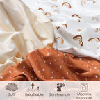 PHF 3 Pack Soft Rainbow Crib Sheets Fitted, Silky Comfy Breathable Baby Sheets - Image 4