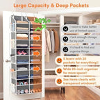 Ofiray-home 5-Tier Over Door Organizer, 10-Compartment Wide Storage Rack - Image 2