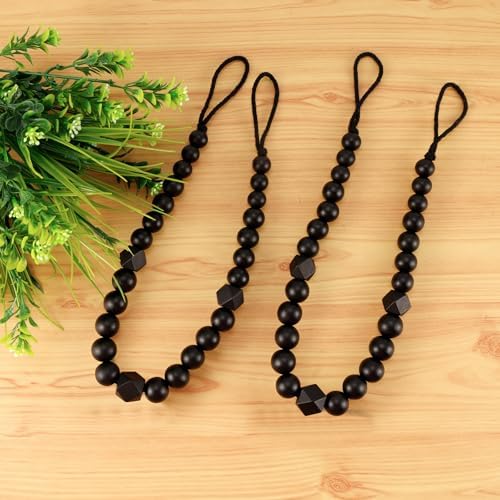 KLOGTSIND Wood Bead Curtain Tiebacks, 2 Pack Curtain Tie Backs - Image 6