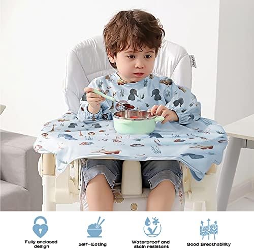 Vicloon Coverall Baby Feeding Bib, Weaning Bib Attaches to Highchair and Table - Image 5