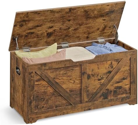 VASAGLE Storage Chest with 2 Safety Hinges, 15.7 x 39.4 x 18.1 Inches by Unknown