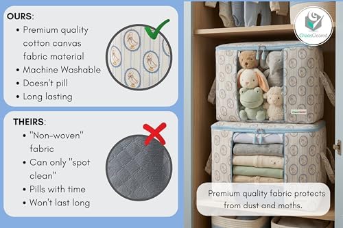 Chaos Cleared Kids Storage Bags – 100% Cotton Canvas Toy & Clothes Organizer - Image 4