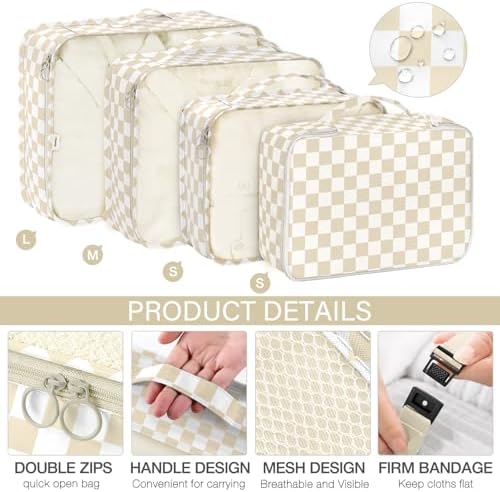 8 Set Packing Cubes for Travel, Luggage Packing Organizers Accessories Large - Image 3