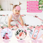 Chumia 6 Pcs Baby Monthly Milestone Blanket, Girl 60"x40" - Image 3