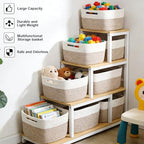 6 Pack Woven Rope Baskets, 12.6"×9"×7.8" Storage Bins - Image 4